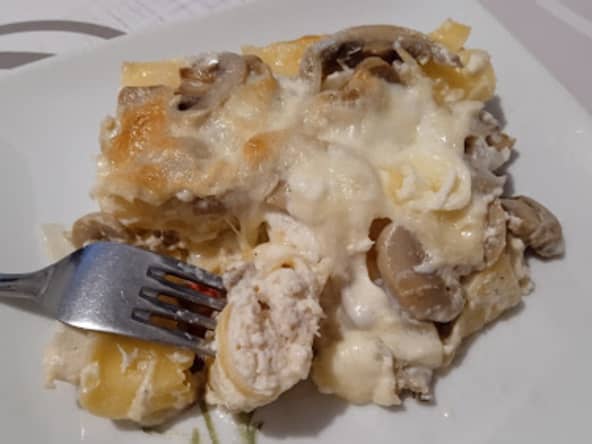 Les cannellonis au poulet et aux champignons