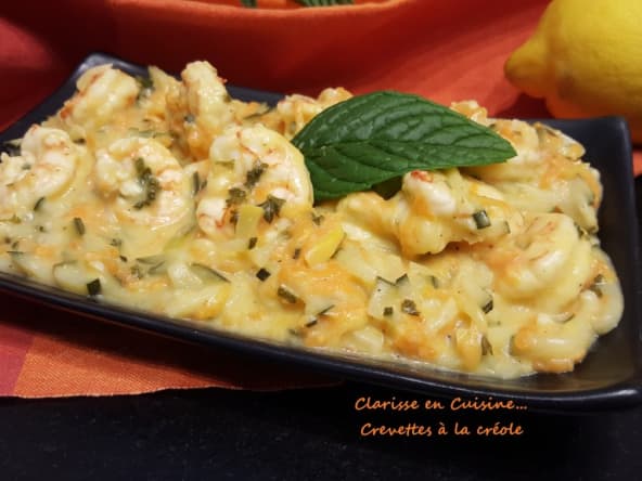 Crevettes à la créole (gingembre, ail, ...)