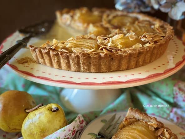 Tarte Bourdaloue : une tarte aux poires et crème d’amandes