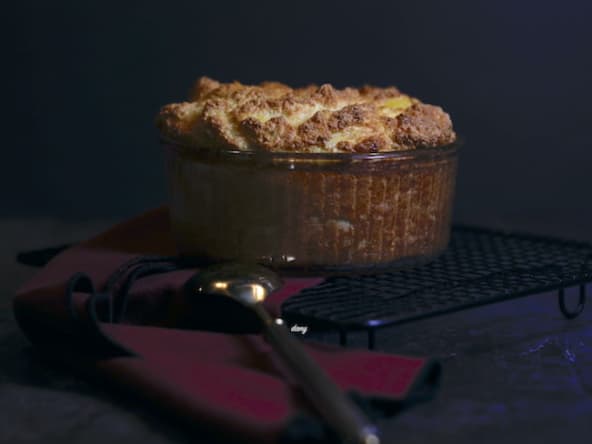 Soufflé salé à la purée de pommes de terre