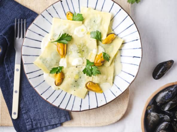Ravioles persillées de moules de bouchot AOP