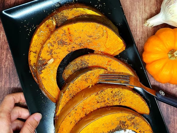Potiron rôti au miel et au thym : un plat végé d'automne