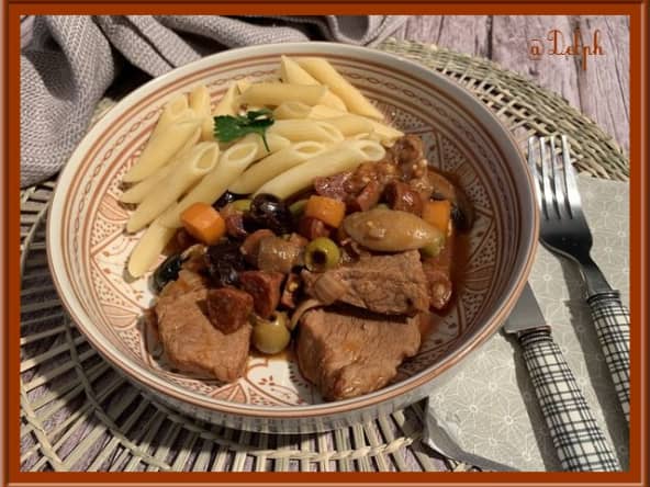 Sauté de veau aux olives et chorizo au Cookeo