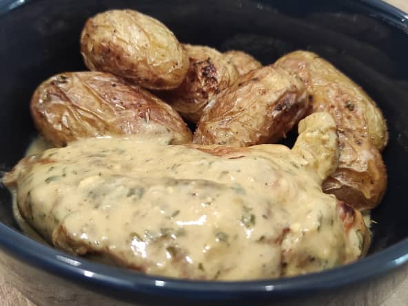 Poulet sauce moutarde allégé