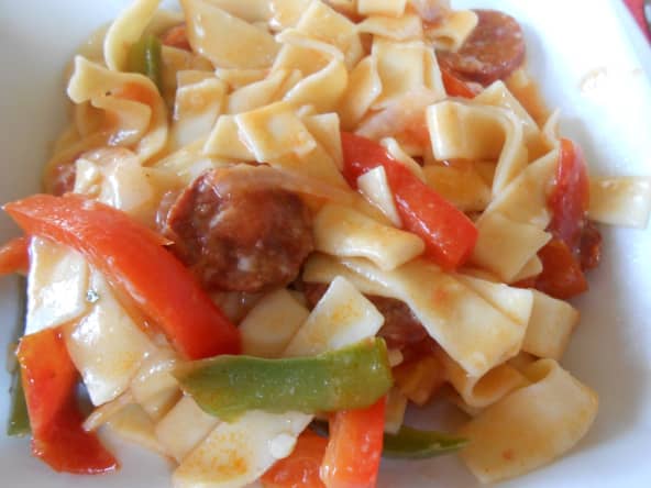 One pot pasta chorizo et poivron (pâtes)