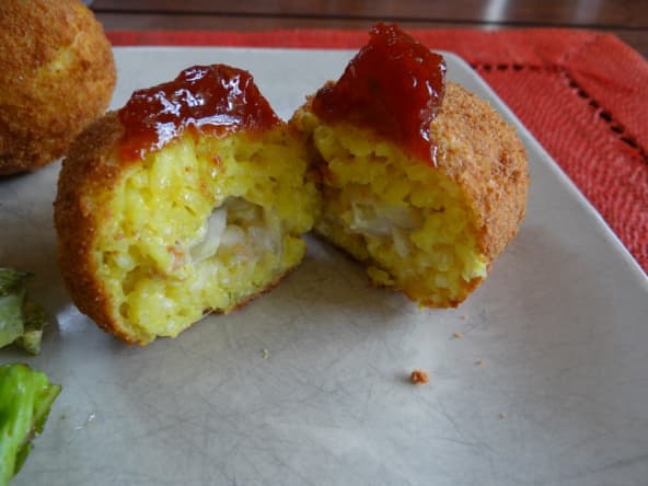 Arancini aux camarons (riz)