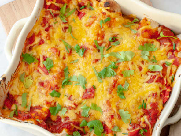 Enchiladas mexicaines au poulet et légumes fondants