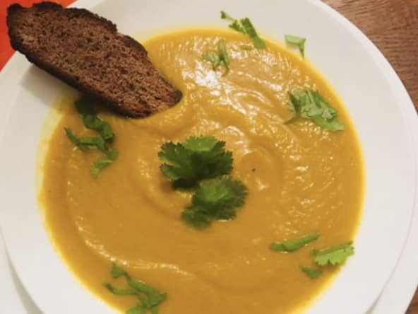 Velouté de potiron au curry, cumin et cannelle