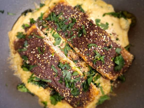 Saumon au zaatar et au tahini d'après Yotam Ottolenghi 