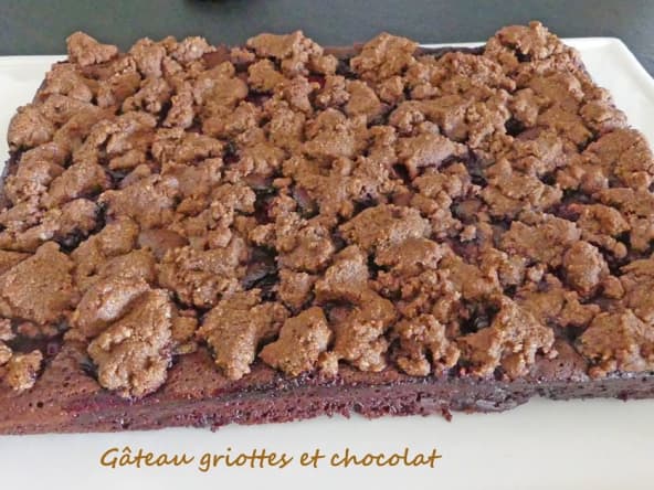 Gâteau sans gluten griottes et chocolat