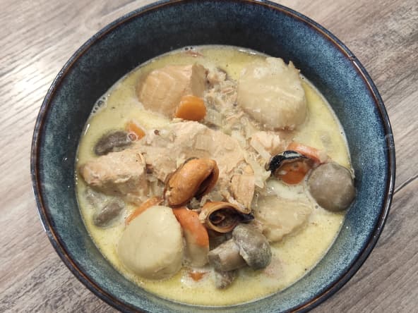 Nage marine à la crème safranée