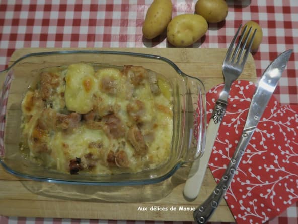 Gratin un peu chti d'endives au maroilles, bacon et bière