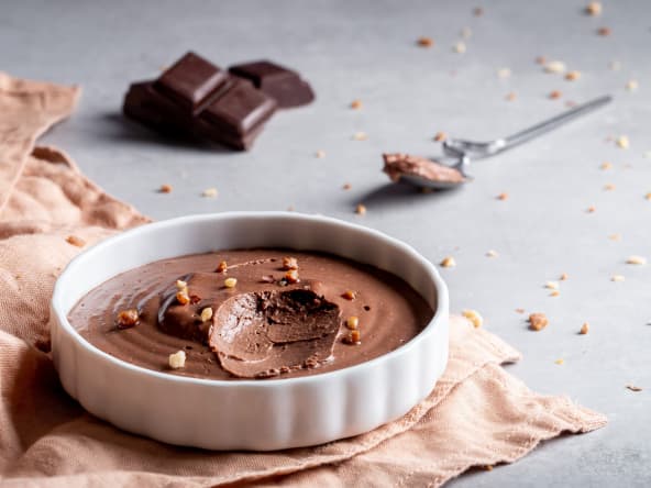 Crème chocolat au tofu soyeux, sans oeufs, sans lactose, vegan