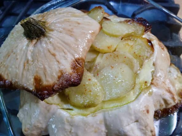 Pâtisson, ou artichaut d’Espagne, farci au four