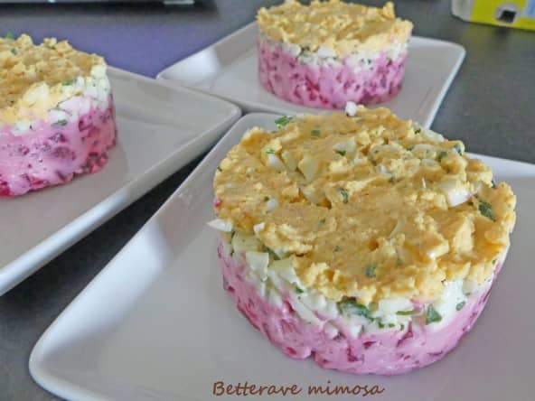 Betterave mimosa, une entrée colorée
