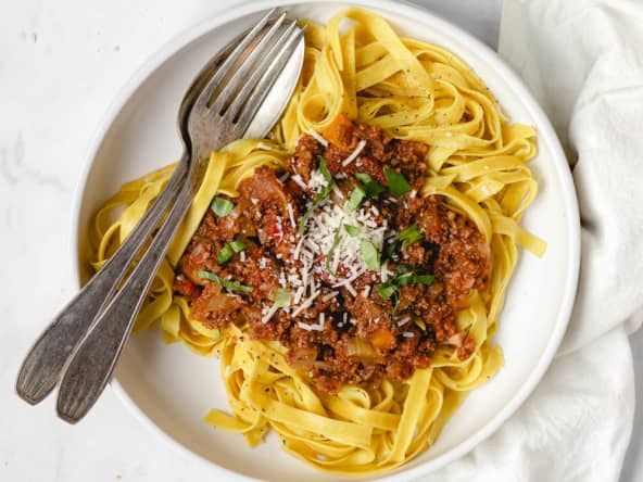 Sauce bolognaise vegan bien savoureuse