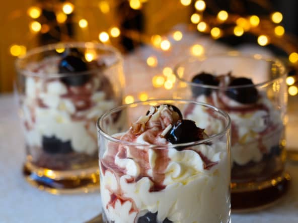 Cerises amarena en verrine façon Fontainebleau