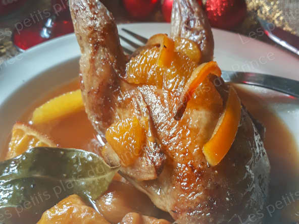 Cailles en sucré-salé à l'orange pour le réveillon