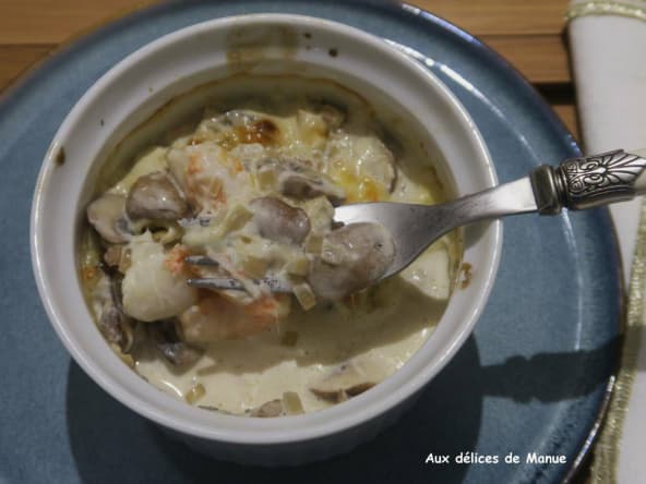 Blanquette de pétoncles et crevettes pour un repas de fête