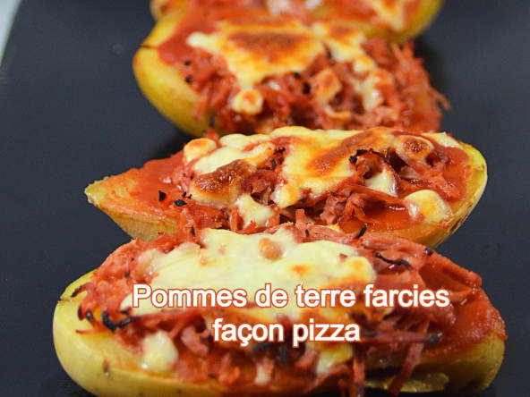 Pommes de terre farcies tomate, jambon et mozzarella