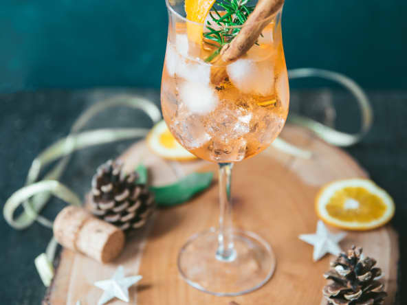 Cocktail Spritz de Noël orange cannelle