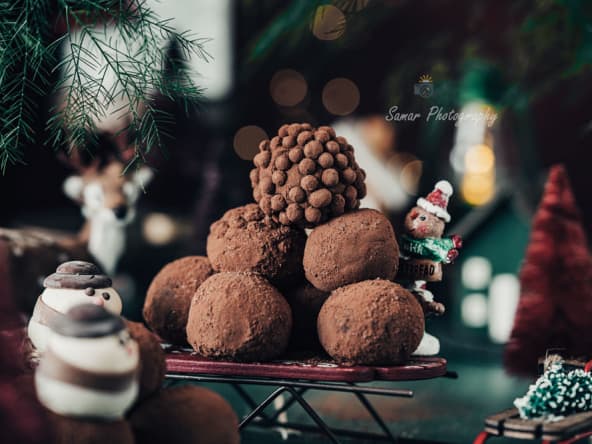 Truffes au chocolat et caramel beurre salé - la gourmandise de noël