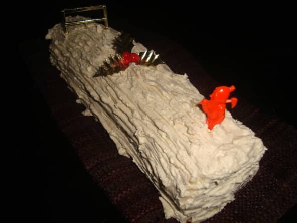 Bûche de Noël au mascarpone à la vanille