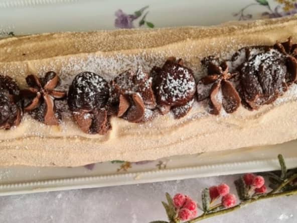 Bûche ou biscuit roulé à la crème de marrons