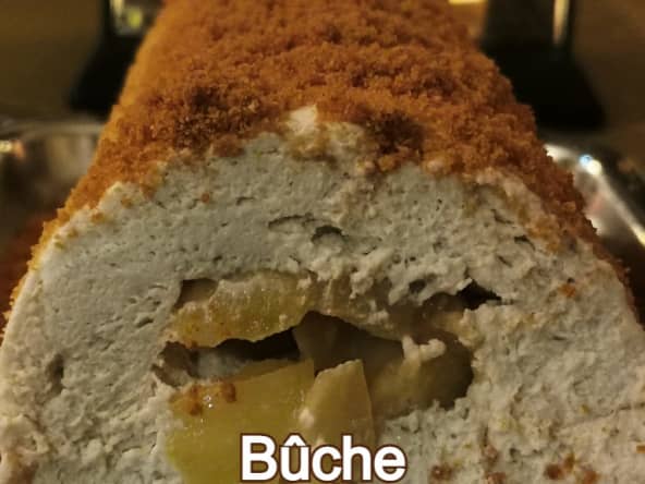 Bûche pomme caramel beurre salé et spéculoos pour le réveillon