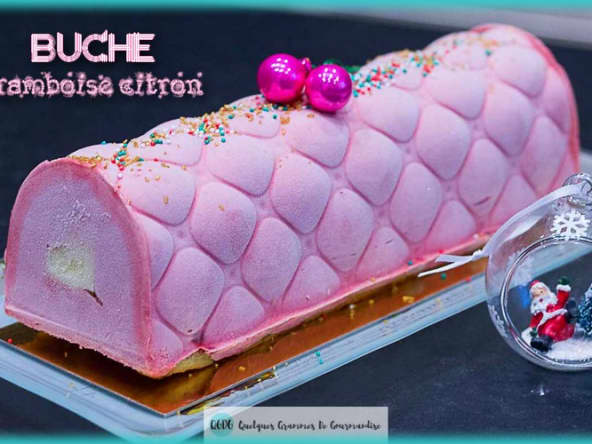 Bûche de fête framboise et citron vert
