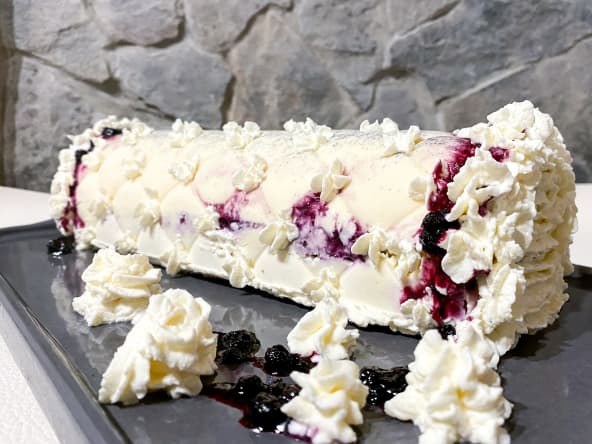 Bûche glacée Vanille, Myrtilles et Coconut Healthy