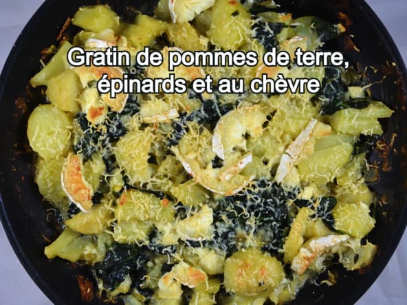 Gratin végétarien de pommes de terre, épinards et chèvre
