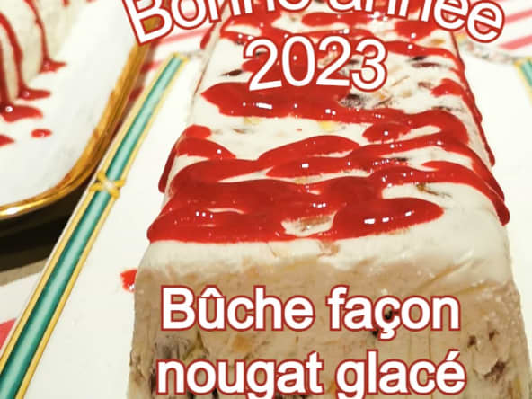Bûche de noël façon nougat glacé
