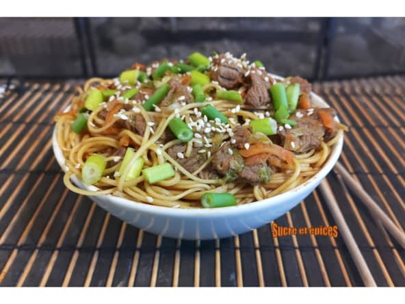 Nouilles asiatiques au boeuf : un classique !
