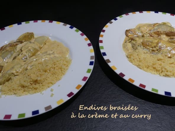 Endives braisées toutes simples à la crème et au curry