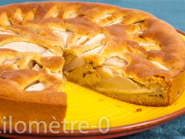 Tarte belge aux poires, à la farine de petit épeautre
