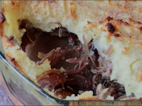 Parmentier automnal de canard confit aux marrons