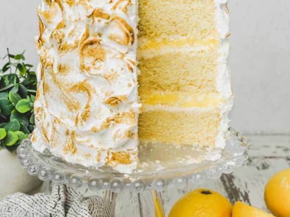 Layer cake moelleux au citron et meringue italienne