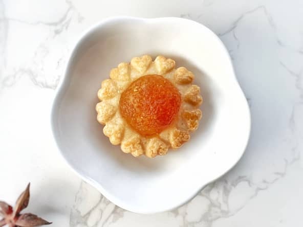Confit d'ananas et mini tartelette sablée, façon Singapour