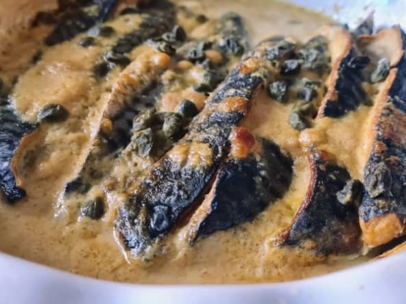 Maquereau en filet, au four, à la moutarde