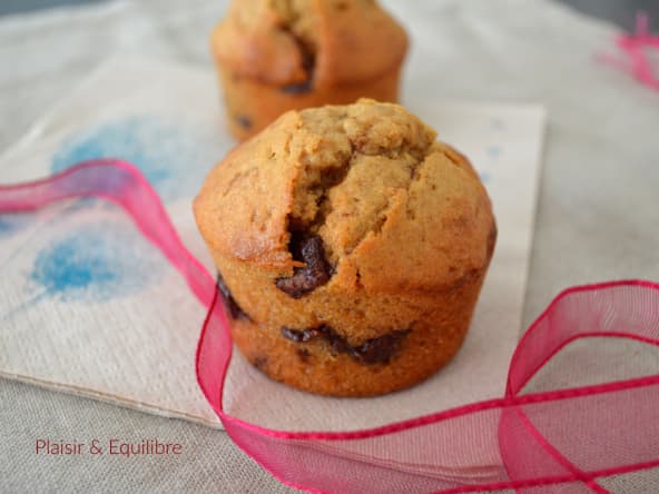 De délicieux muffins parfumés à la vergeoise avec des pépites de chocolat