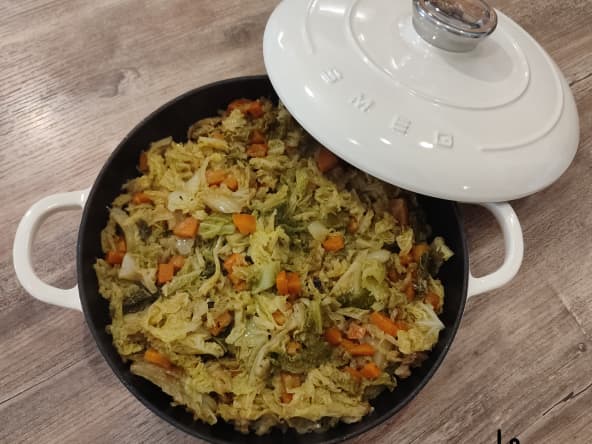 Embeurée de chou vert frisé