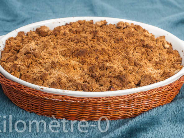 Crumble pommes, poires, bananes, à la bretonne à la farine de sarrasin