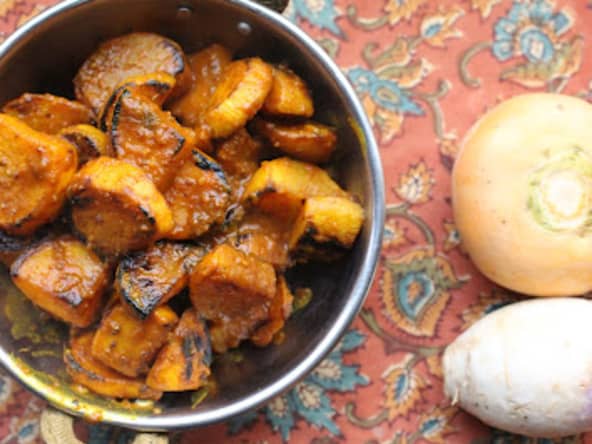 Curry de navets du Cachemire - une recette vegan