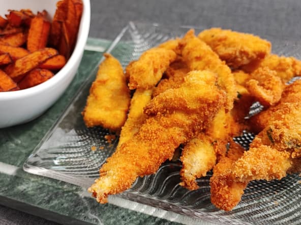 Croquettes de filets de tacaud et frites de butternut