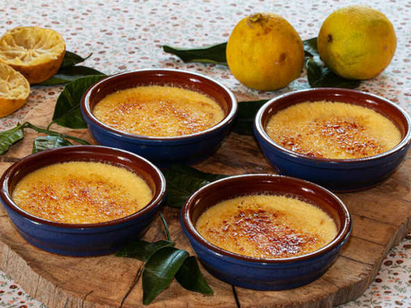 Crèmes brûlées parfumées au citron bergamote