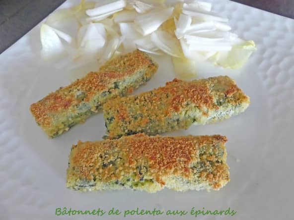 Bâtonnets de polenta aux épinards cuits au four