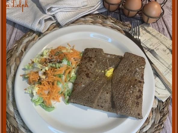 Galette farine de sarrasin au brocoli, et fromage