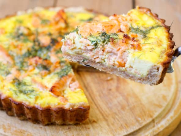 Quiche au saumon fumé et à la ciboulette