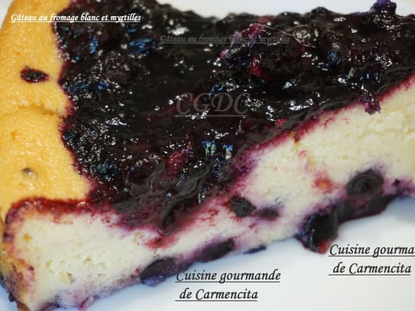 Gâteau au fromage blanc et aux myrtilles